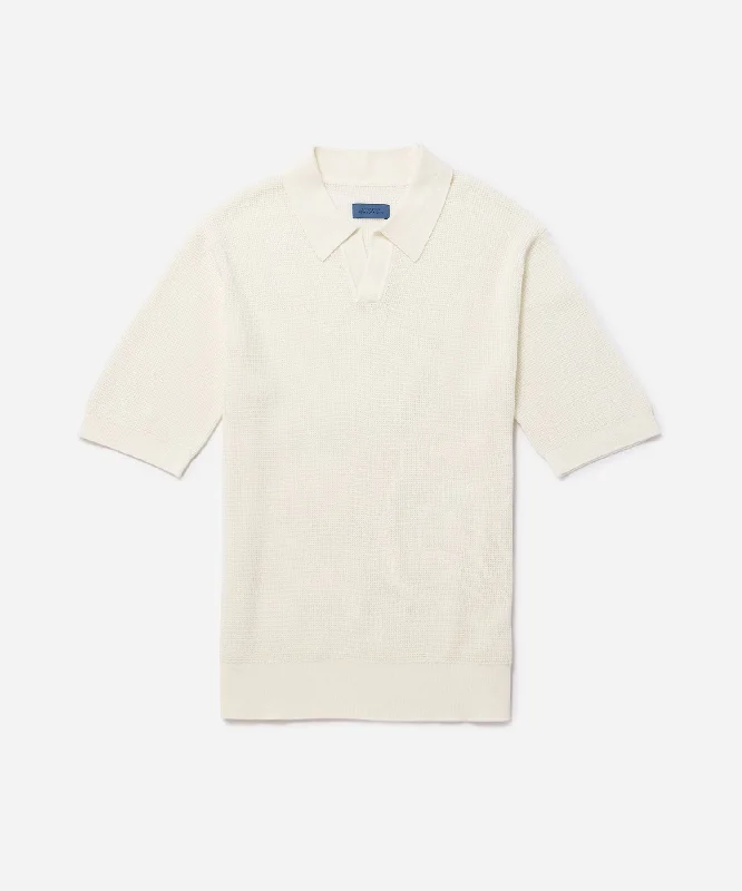 Alex Merino Wool Open Placket Polo