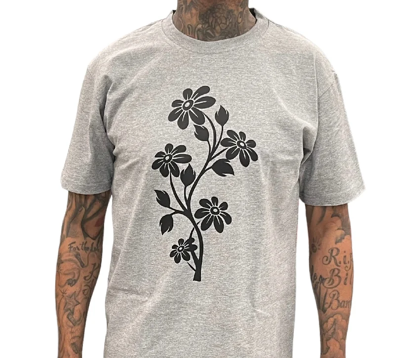 ARTFUL INTELLIGENCE  LET IT GROW "DAISY" (GREY) TEE