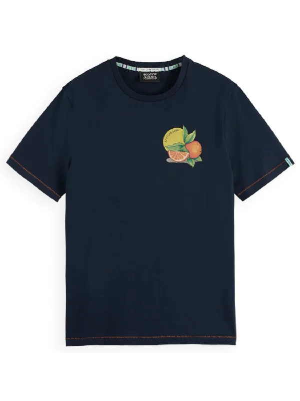 SCOTCH & SODA "SPICEY ORANGE" TEE NAVY