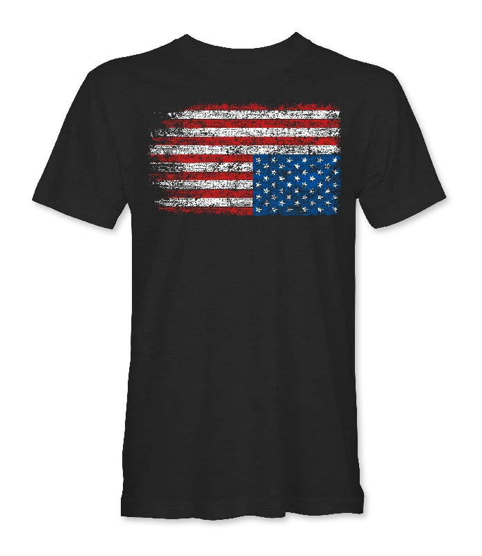 Upside Down Distress USA Flag T-Shirt