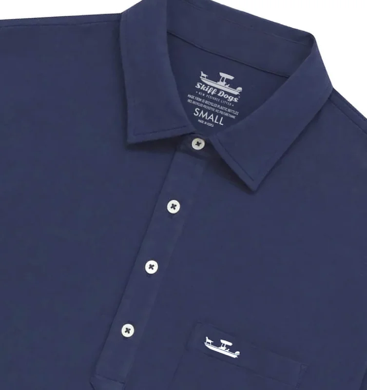 Skiff Dogs: Upcycled Surf Polo - Deep Blue