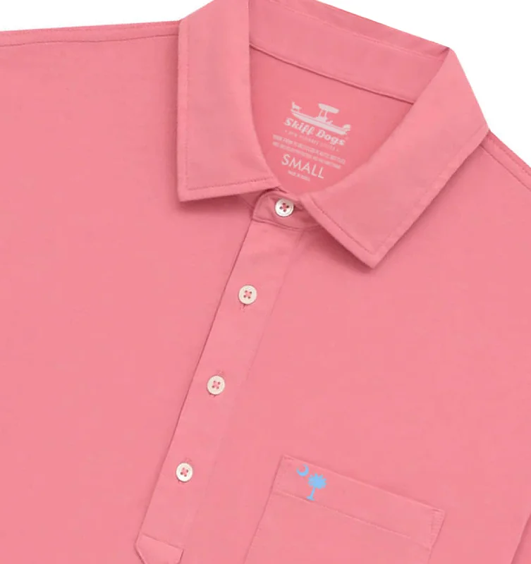 Palmetto Moon: Upcycled Surf Polo - Coral