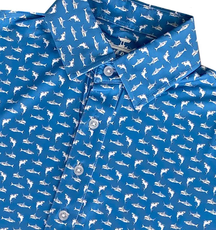 Shark Week: Upcycled Club Polo - Blue