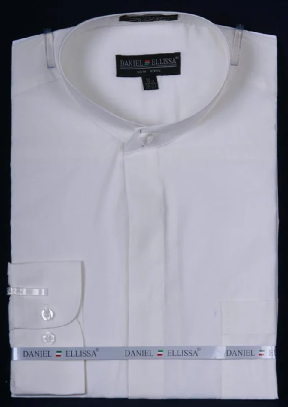 Banded Collar Dress Shirt-ivory