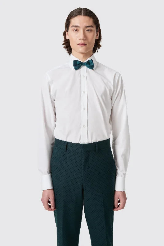 Barron Slim Fit Double Cuff White Cotton Shirt