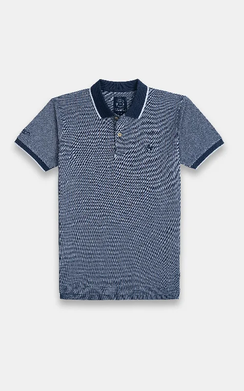 BIRD EYE TIPPING POLO NAVY