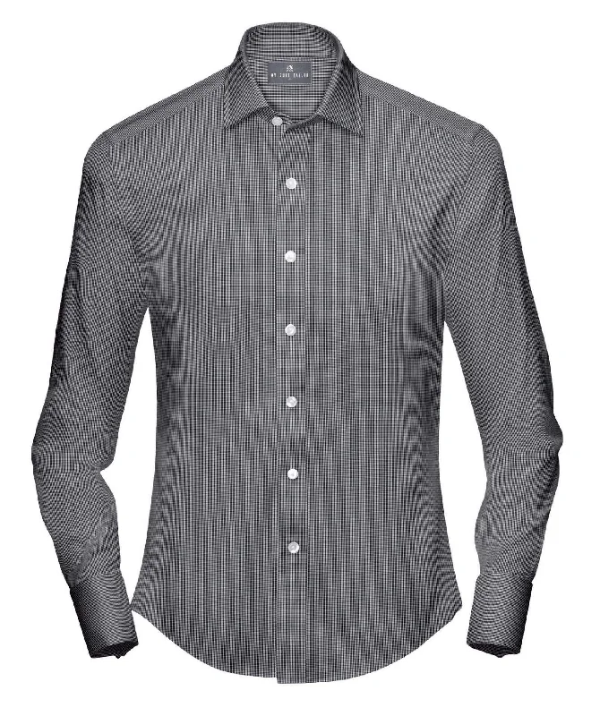 Black Mini Checks Dress Shirt