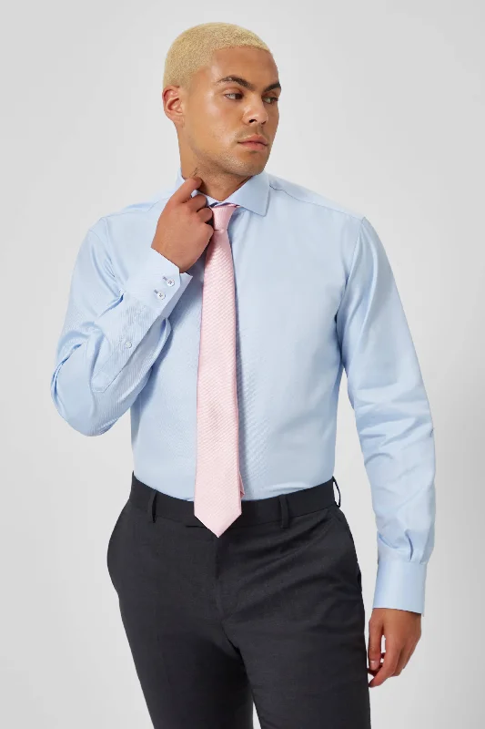 Canfield Slim Fit Blue Cotton Single Cuff Shirt - ARCHIVE