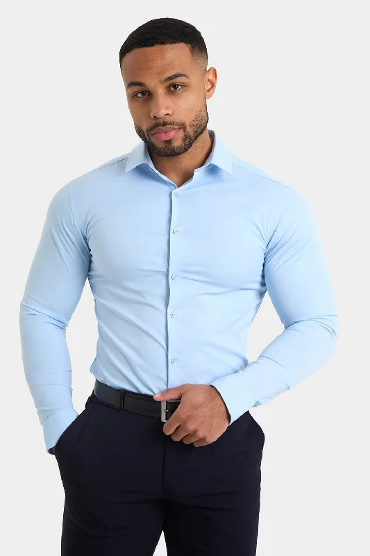 Muscle Fit Dress Shirt in Light Blue