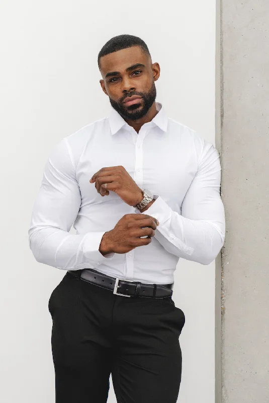 Muscle Fit Dress Shirt in White