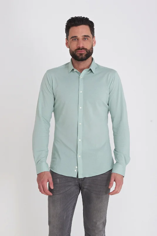 Harry Brown Pique Shirt in Light Green