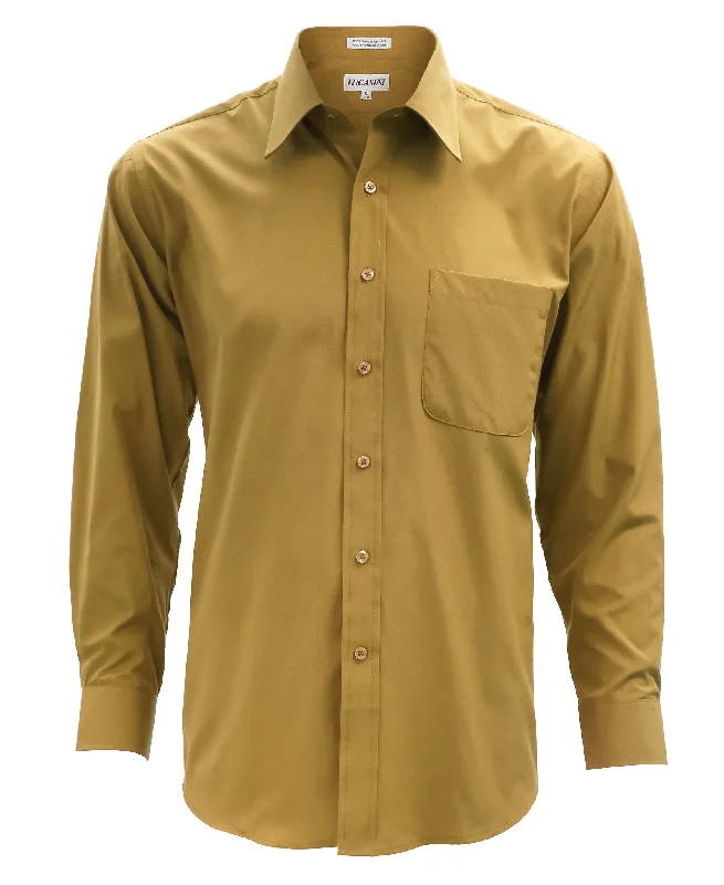 Lucasini Mens Gold Regular Fit 300 Series Dress Shirt