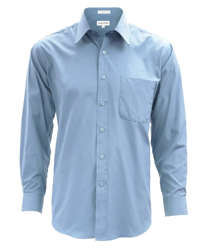 Lucasini Mens Light Blue Regular Fit 300 Series Dress Shirt