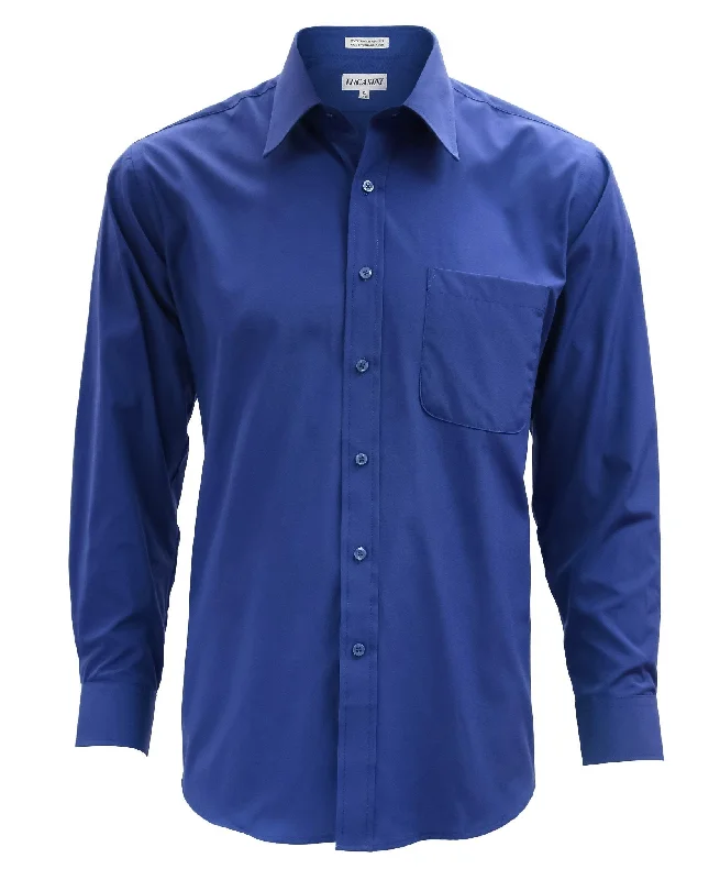 Lucasini Mens Royal Blue Regular Fit 300 Series Dress Shirt