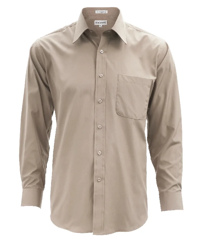 Lucasini Mens Tan Regular Fit 300 Series Dress Shirt