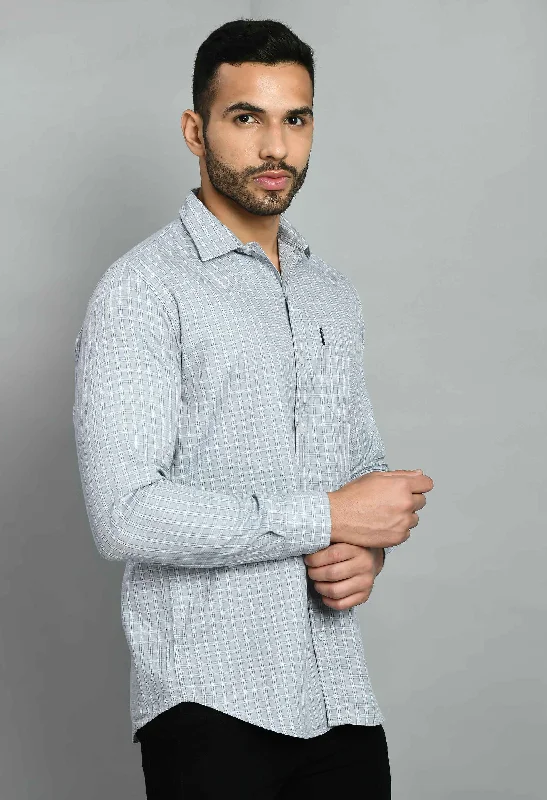 Men's Gray Casual Smart Fit Shirt