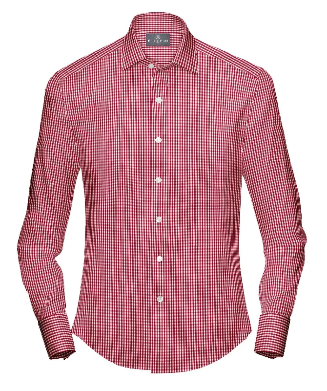 Custom Men's Mini Red Gingham Shirt