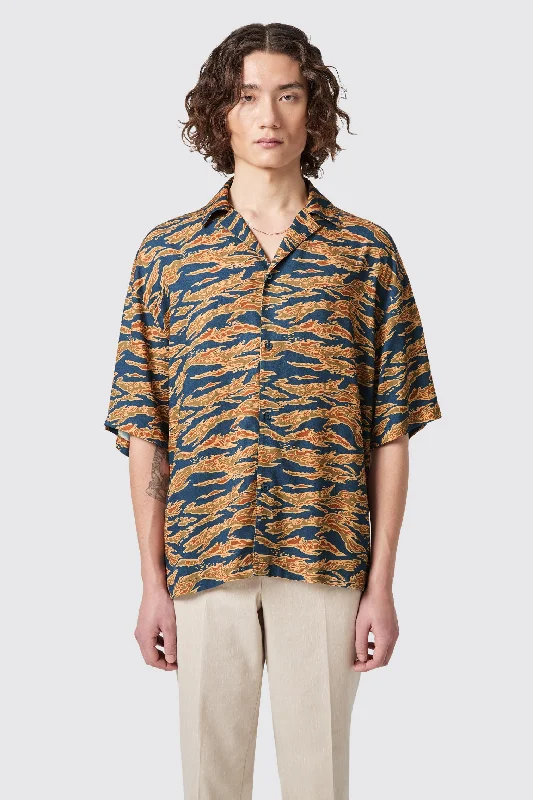 Pasvoir Oversized Navy Camo Shirt