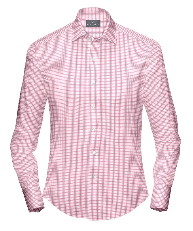 Pink On White Check Shirt