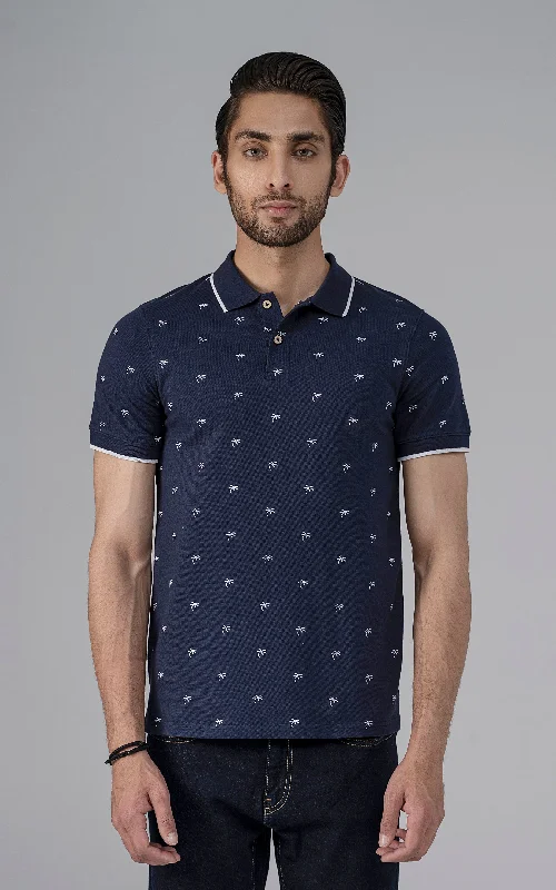 ROTARY PRINT POLO NAVY