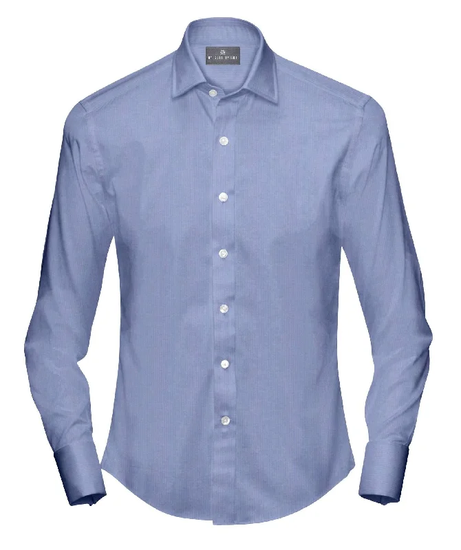 Royal Blue Herringbone Dress Shirt