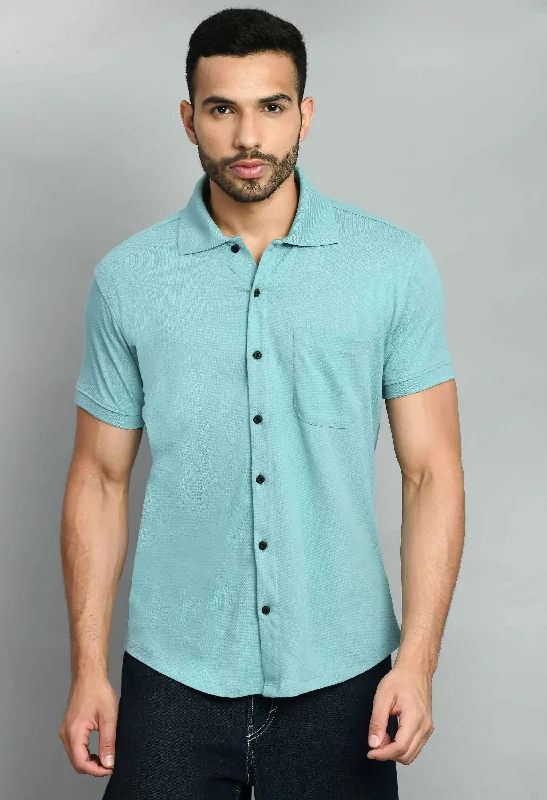 Solid Knitted Smart Fit Men's Shirt