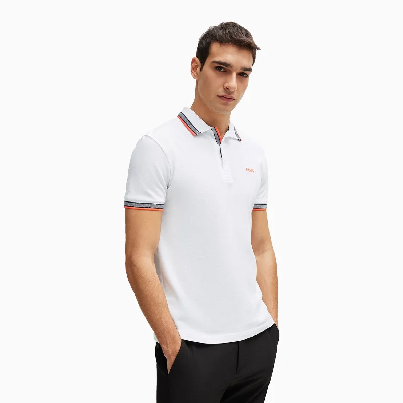 Men's Cotton-Pique Polo Shirt With Contrast Logo