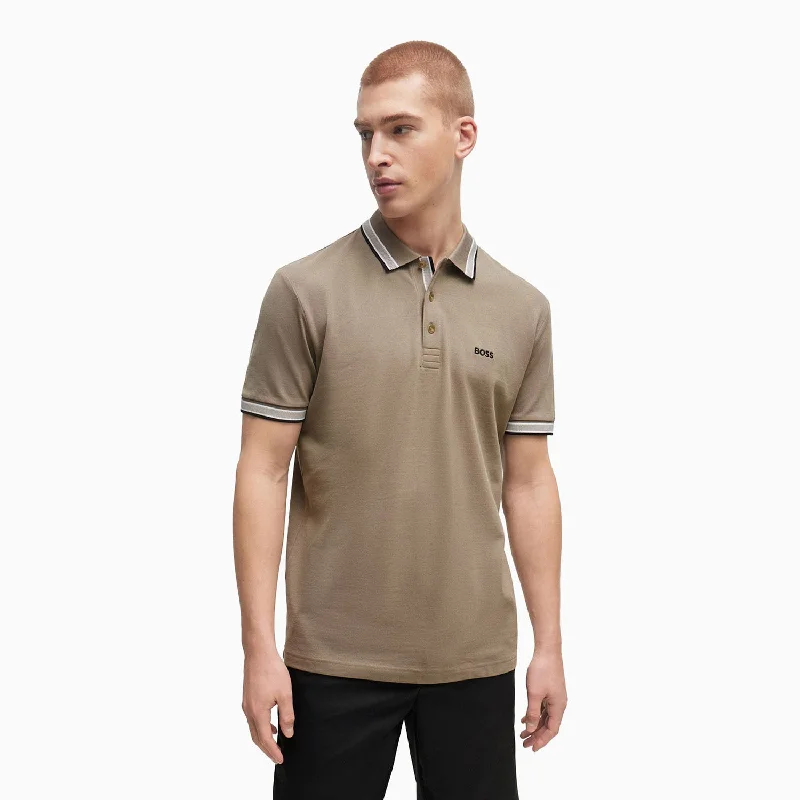 Men's Cotton-Pique Polo Shirt With Contrast Logo