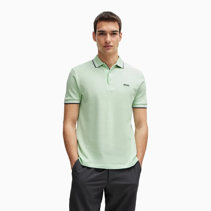 Men's Cotton-Pique Polo Shirt With Contrast Logo