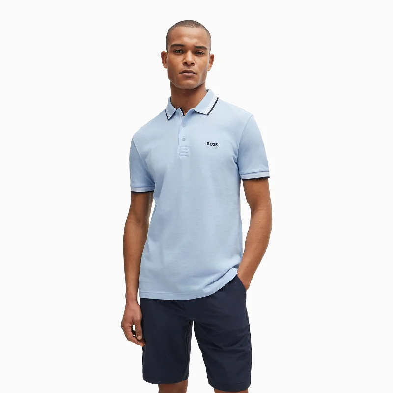 Men's Cotton-Pique Polo Shirt With Contrast Logo