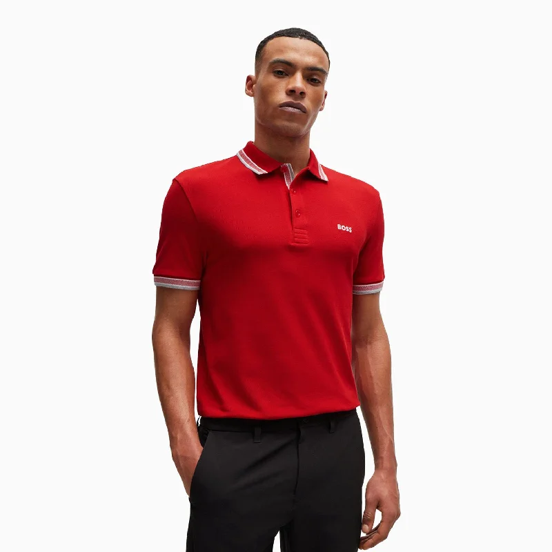 Men's Cotton-Pique Polo Shirt With Contrast Logo