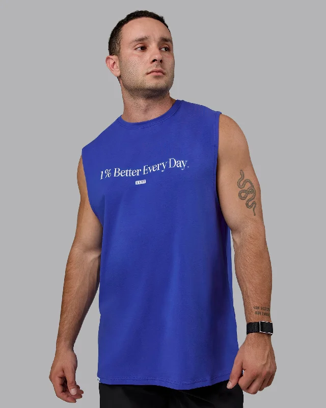 1% Better FLXCotton Training Fit Tank - Power Cobalt