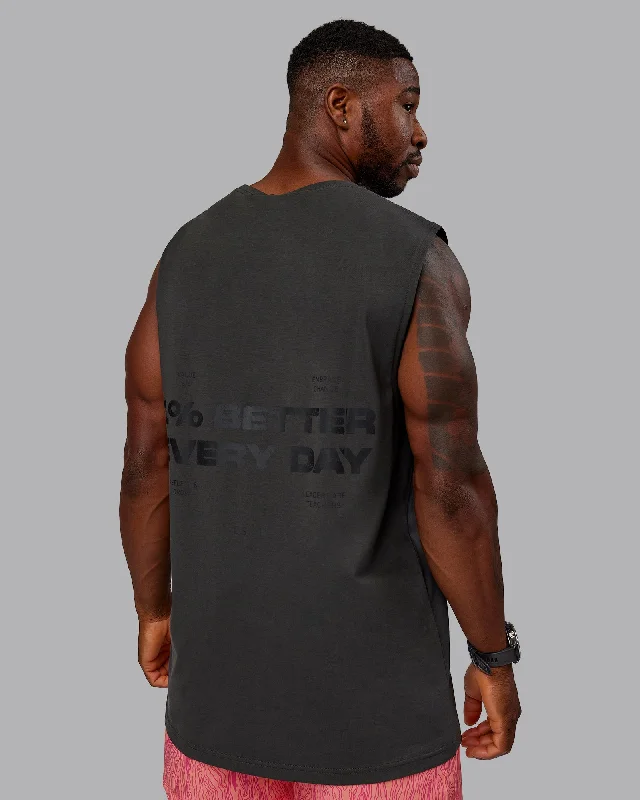 1% Better Value Series FLXCotton Tank - Pirate Black-Black