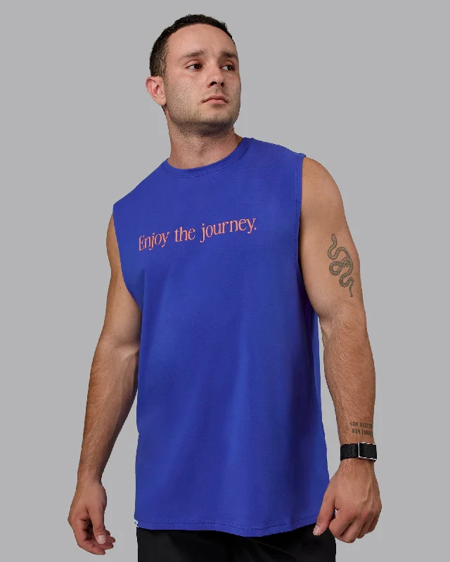 Enjoy The Journey FLXCotton Tank - Power Cobalt-Orange