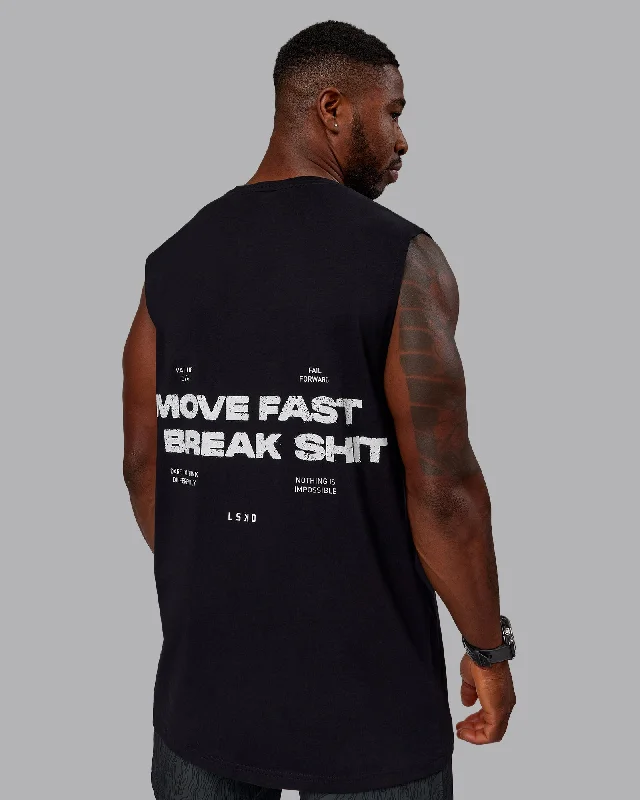 Move Fast Value Series FLXCotton Tank - Black-White