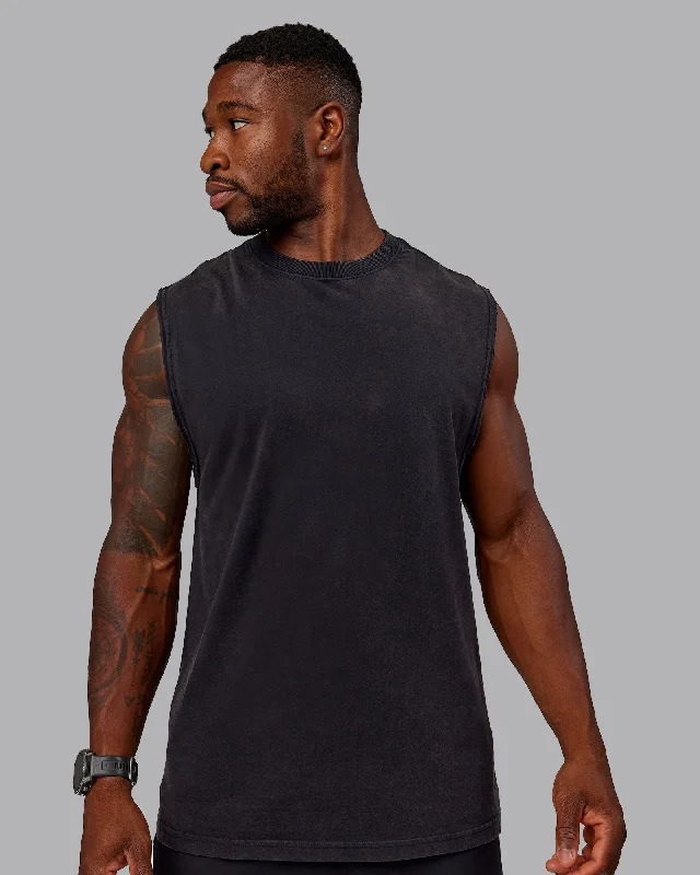 Washed Set The Standard Heavyweight Tank - Black-Greyish Purple