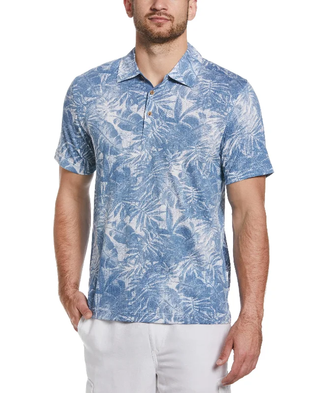 Tonal Tropical Print Polo