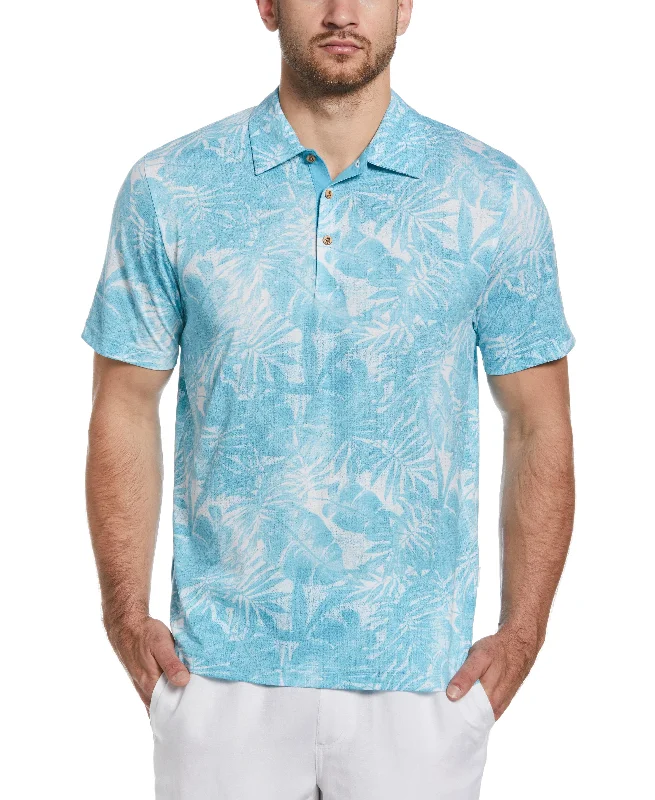 Tonal Tropical Print Polo