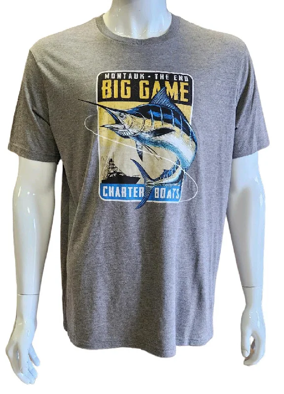 Adult Unisex Wild West Montauk The End Big Game Charter Boats Printed Short Sleeve T-Shirt