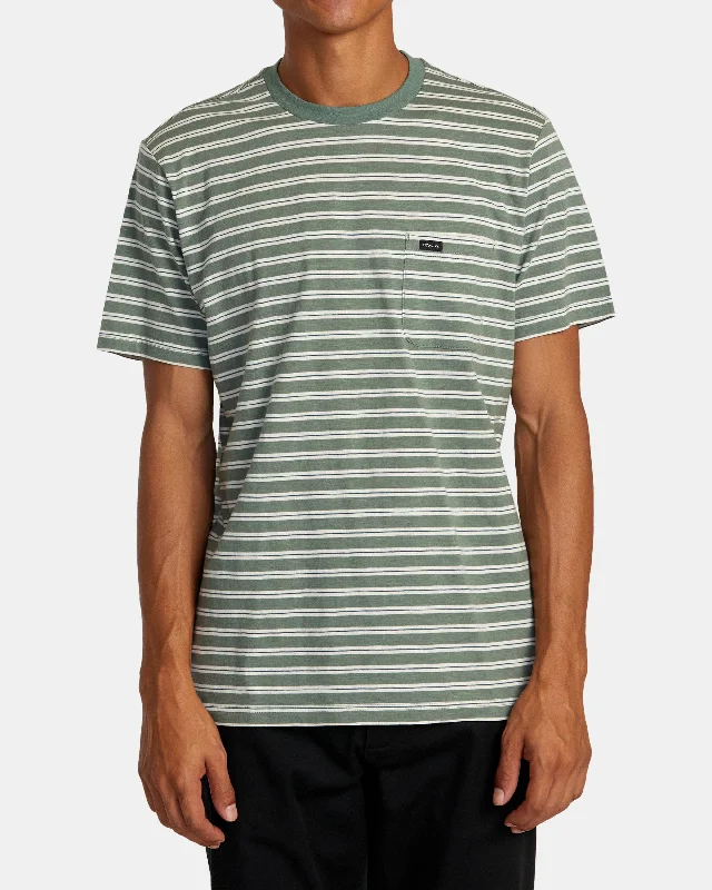 Magnolia Crew Short Sleeve Knit - Jade Stripe