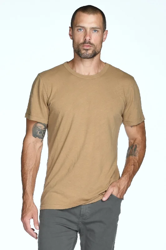 Men's Linen Blend Wide Neck Band Tee