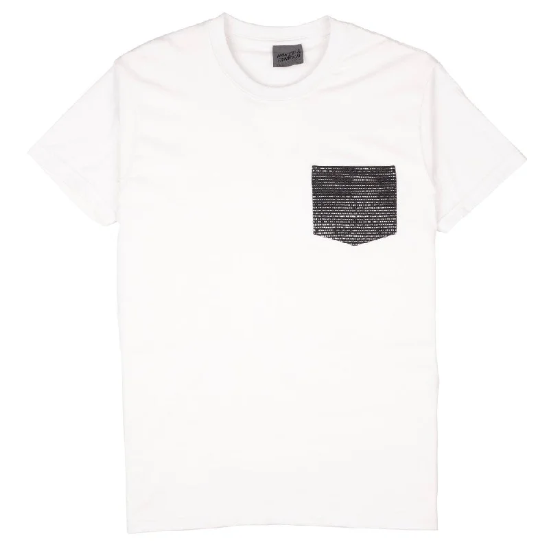 Pocket Tee (White + Slub Sashiko Denim)