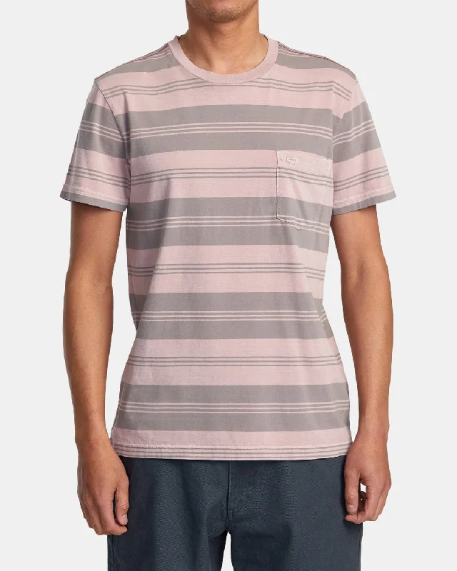 PTC Stripe Short Sleeve Knit - Pale Mauve