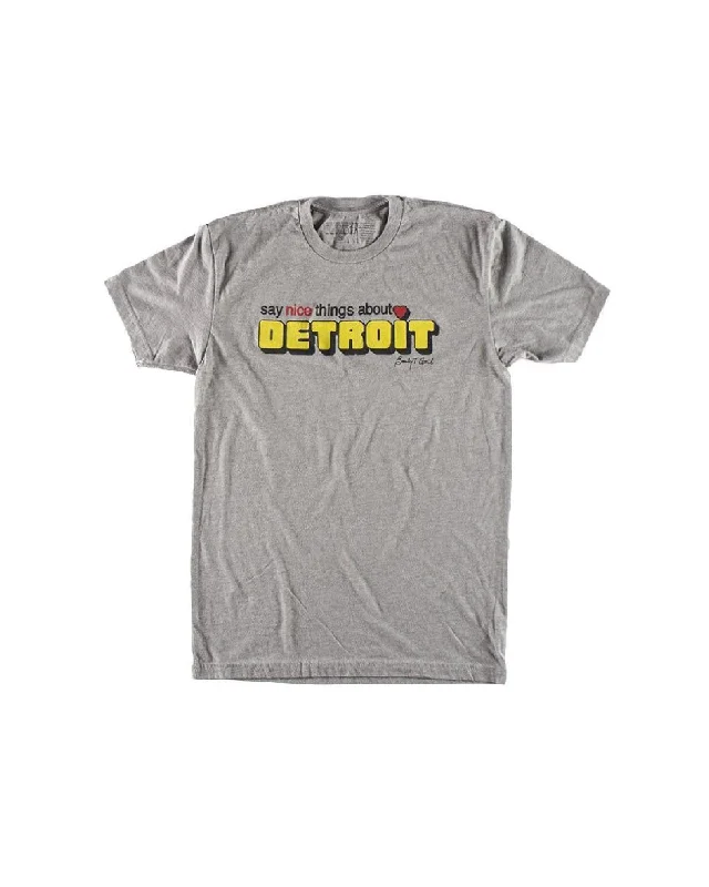 Vintage Say Nice Things About Detroit T-Shirt - Heather Grey