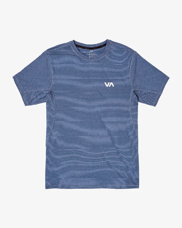 Sport Vent Stripe Technical Short Sleeve Top - Army Blue