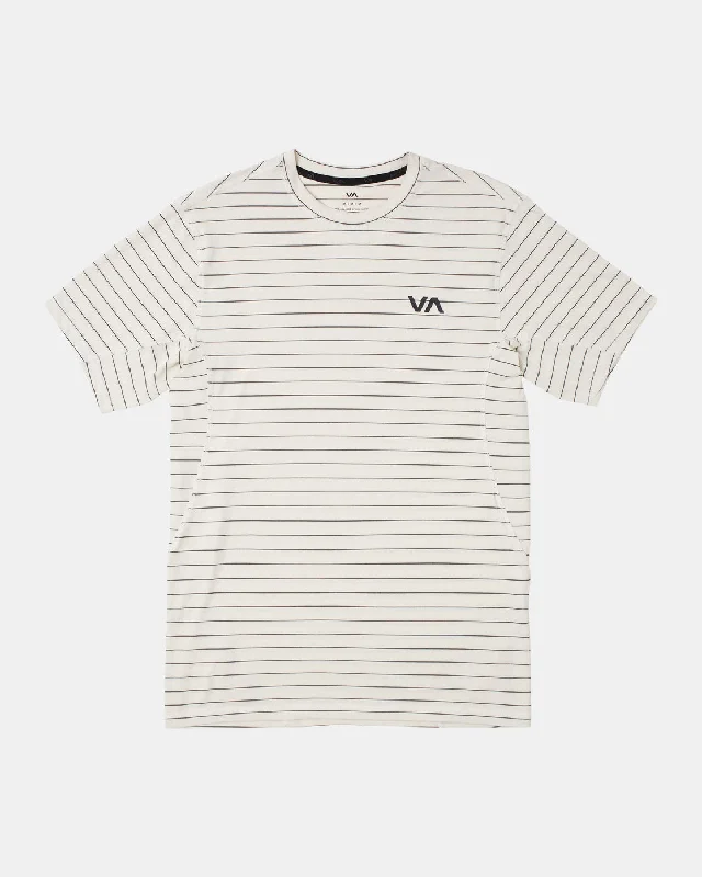 Sport Vent Stripe Technical Short Sleeve Top - Off White